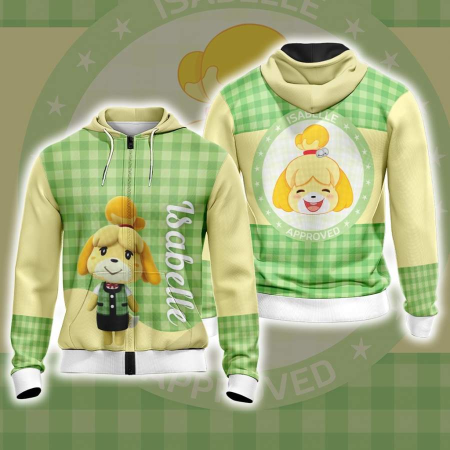 Animal Crossing Isabelle Zip Up All-over print unisex pullover hoodie