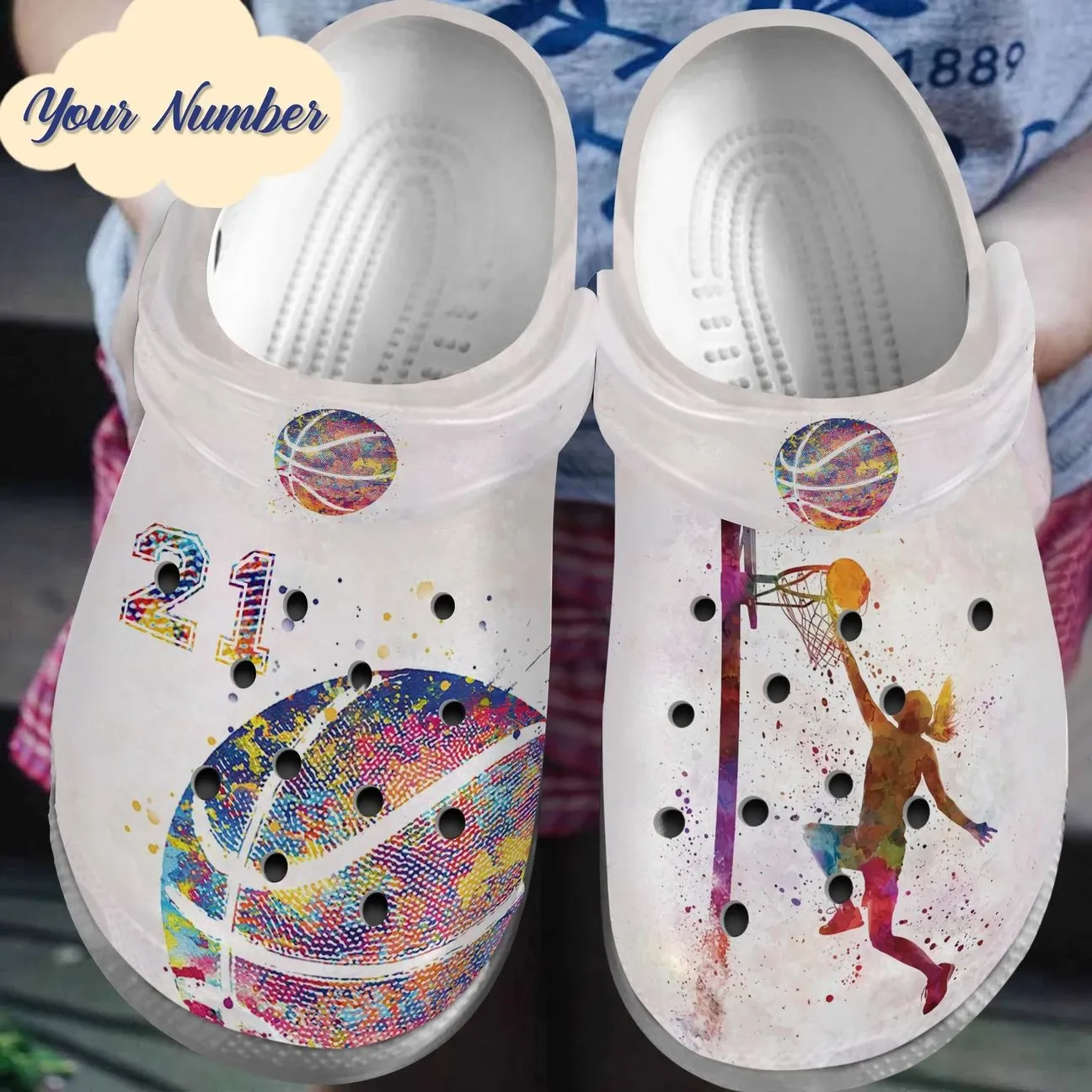 Basketball Personalized Clog Custom Crocss Comfortablefashion Style Comfortable For Women Men Kid Print 3D Watercolor