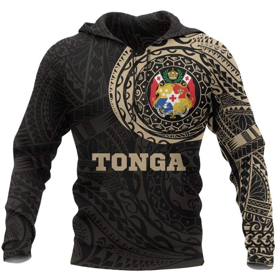 Tonga in My Heart Polynesian Tattoo Style 3D Printed Shirts TT