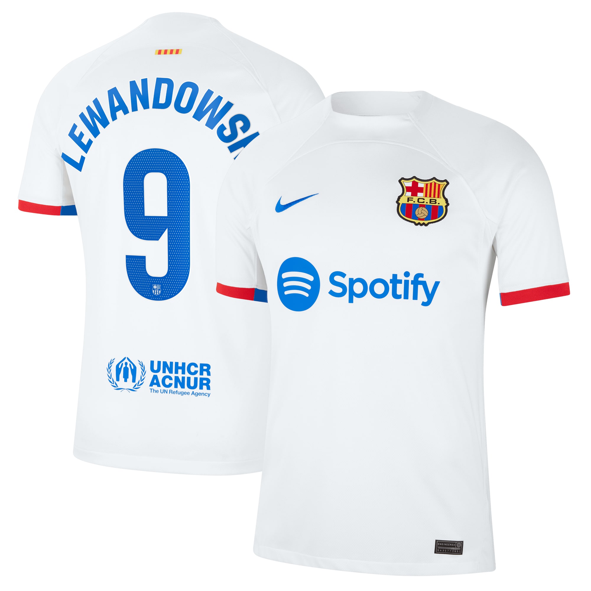 Robert Lewandowski Barcelona 2023/24 Away Replica Jersey – White