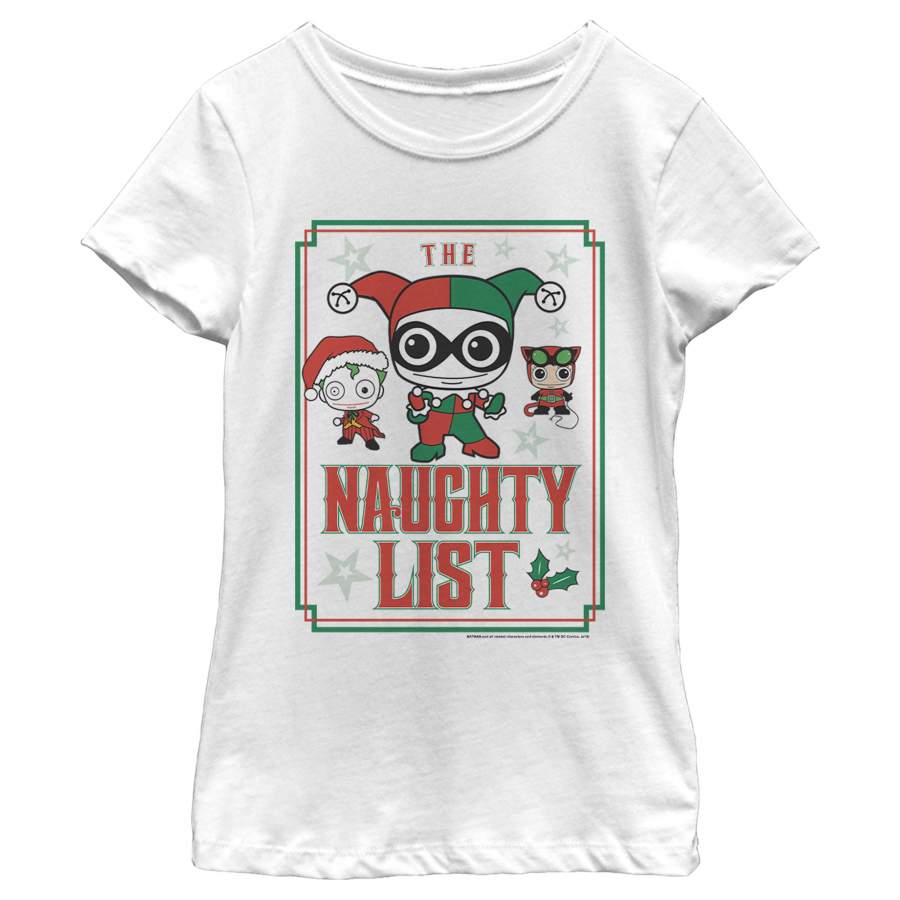 Batman Girl’s Christmas Naughty List  T Shirt