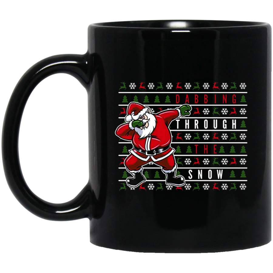 Ugly Christmas Sweater Funny Dabbing Santa Christmas 11 oz 15 oz Black Mug