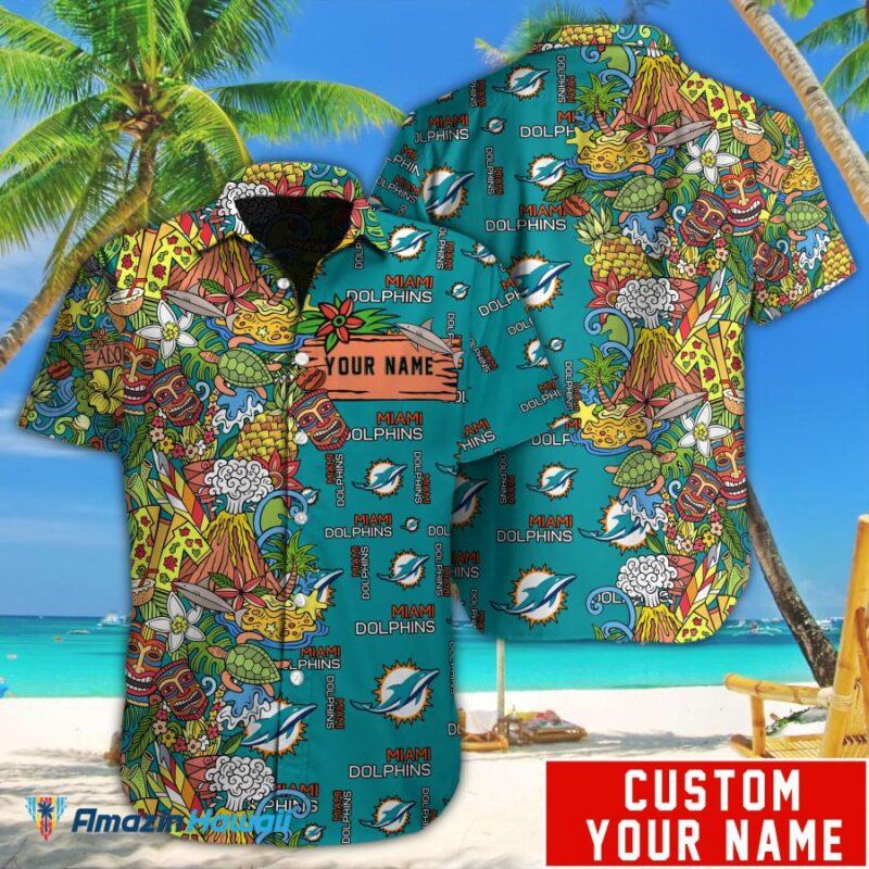 Miami Dolphins Nfl-Hawaiian Shirt Custom M-38174, Custom Hawaiian Shirt,  Aloha Shirt