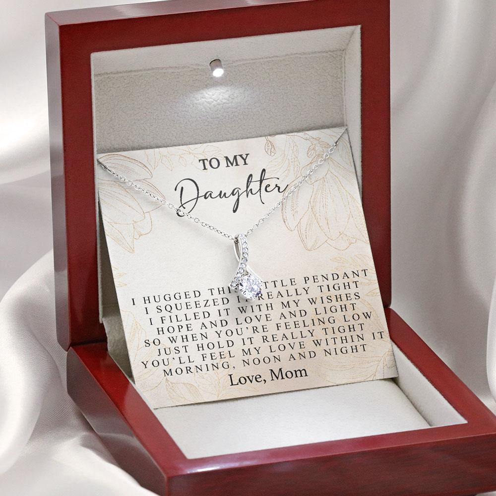 To My Daughter Granddaughter I Filled It With My Wishes, Hope, Love And Light – Personalized Alluring Beauty Necklace