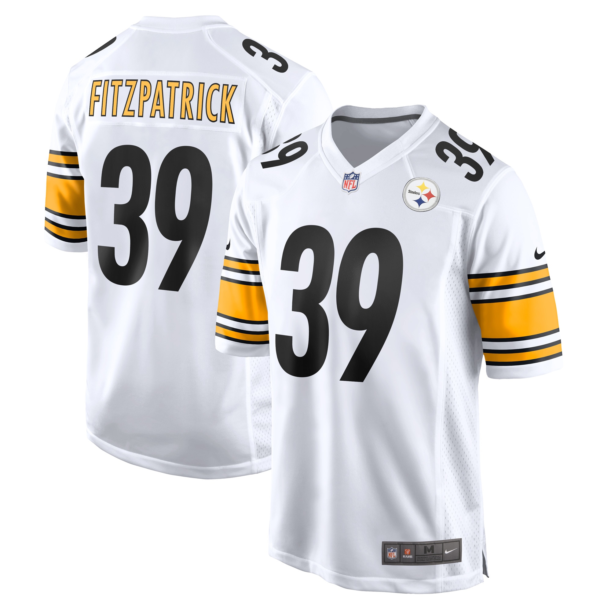 Men’s Pittsburgh Steelers Minkah Fitzpatrick White Game Player Jersey