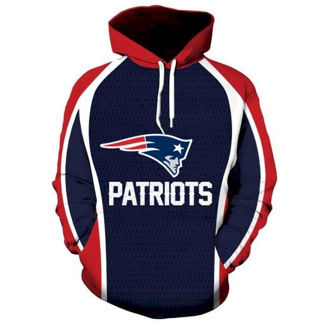 Football New England Patriots 3D Hoodie Sweatshirt Jacket Pullover