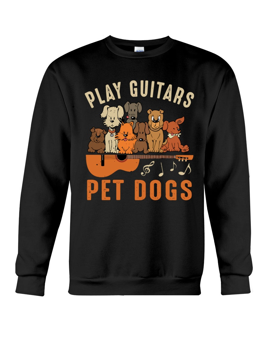 Play Guitars Pet Dogs Gift For Friends Standard Crew Neck Sweatshirt