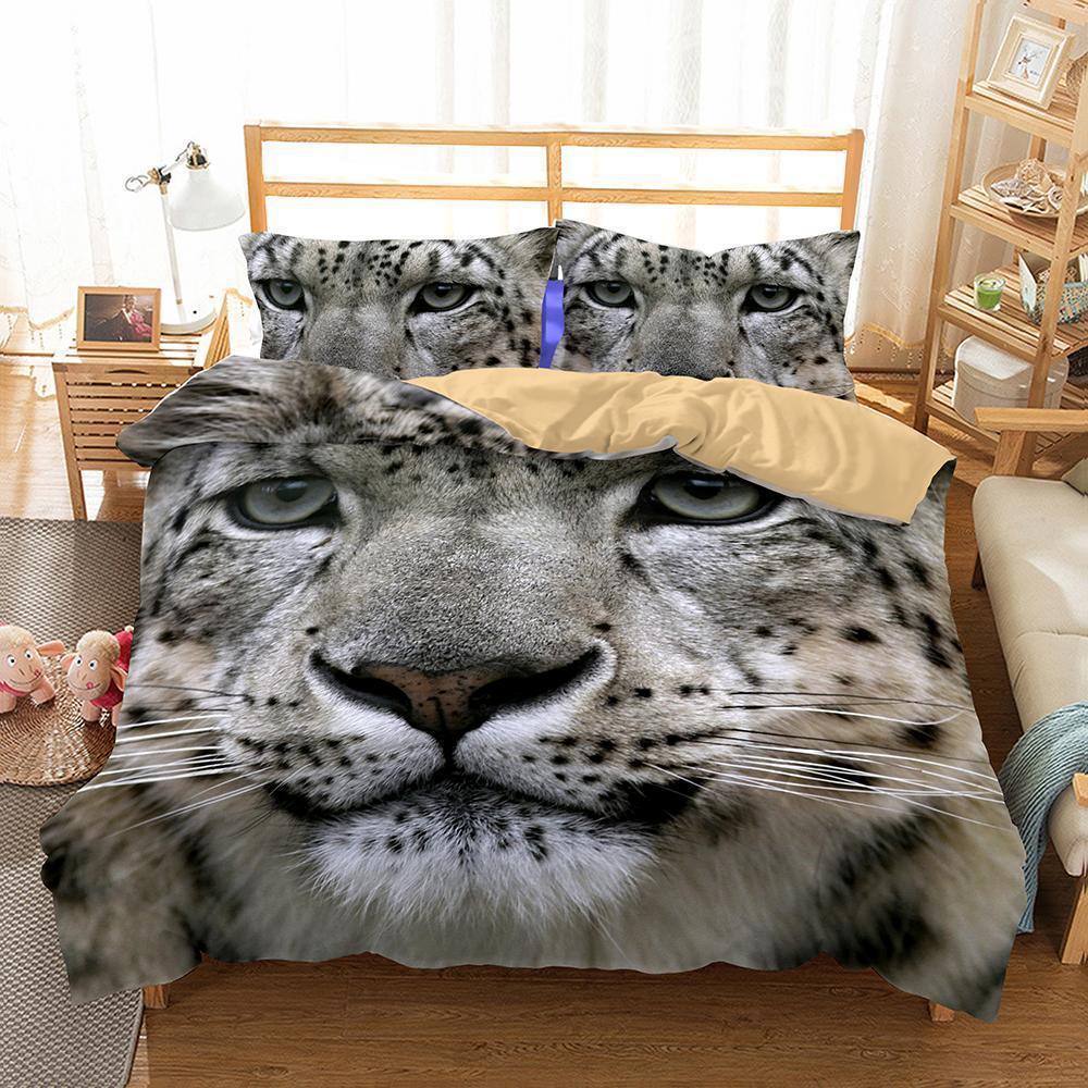 Animal Lepard Face Quilt Blanket