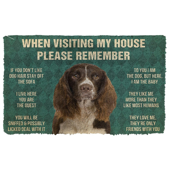 Waybackapparel Please Remember English Springer Spaniel Dogs House Rules 3D Doormat