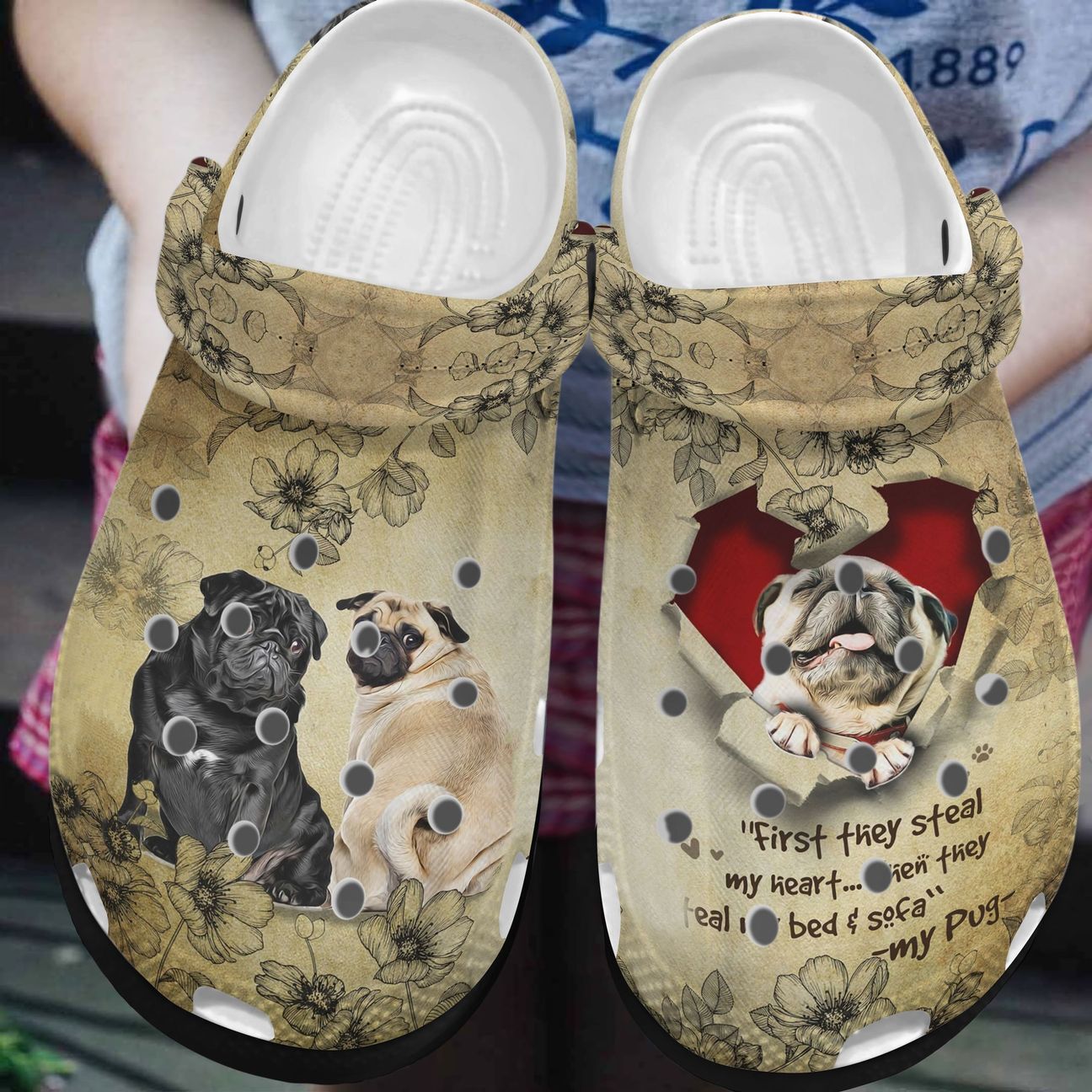 Pug Personalized Clog, Custom Name, Text, Color, Number Fashion Style For Women, Men, Kid, Print 3D My Pug