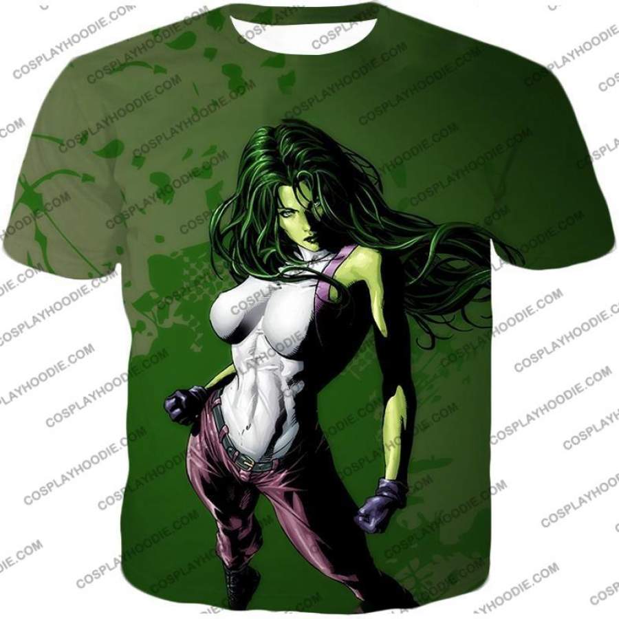 Super Hot She-Hulk Cool Green T-Shirt HU008