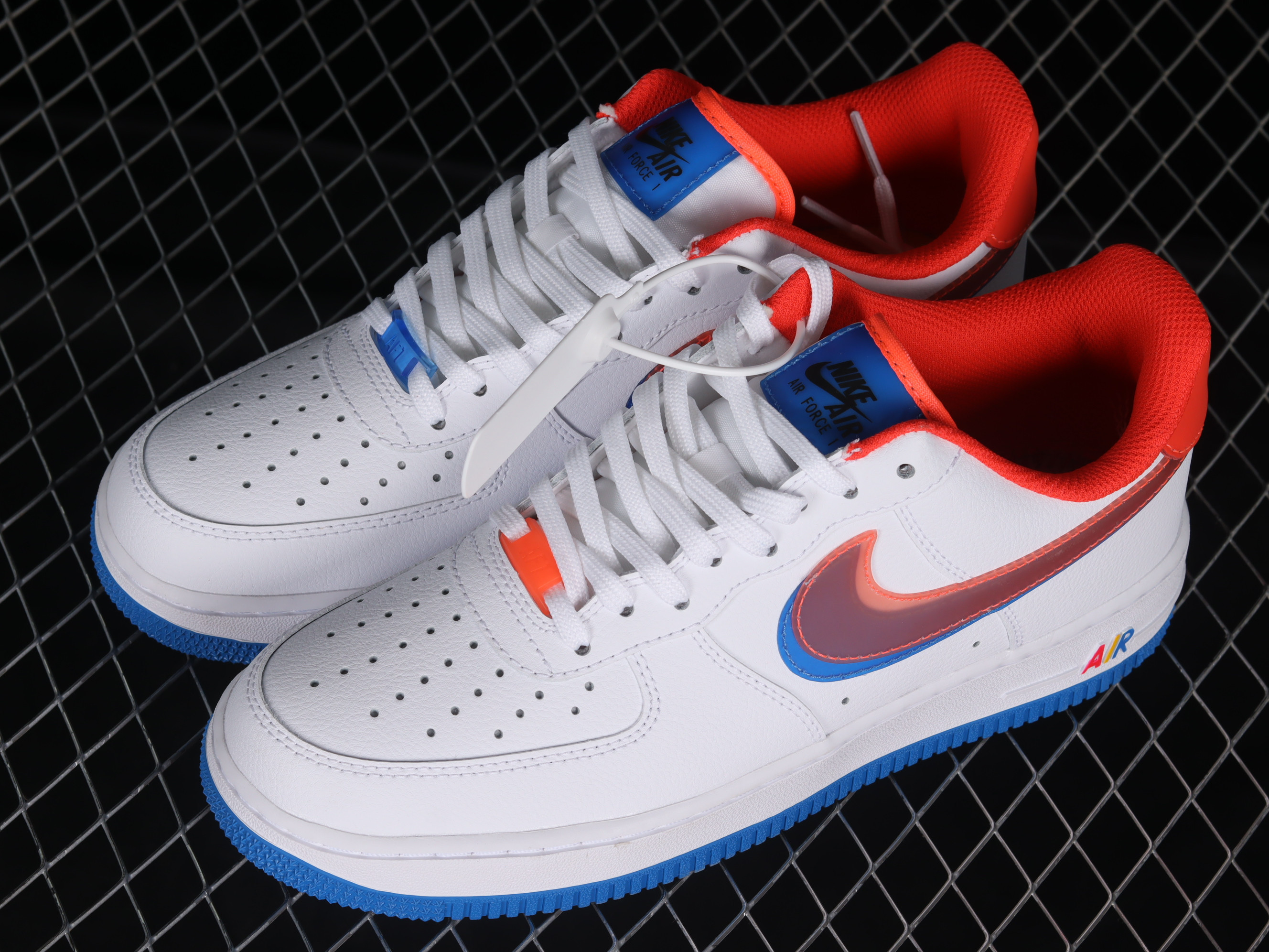 Nike Air Force 1 LV8 Double Swoosh White Red Blue Shoes Sneakers SNK166723251