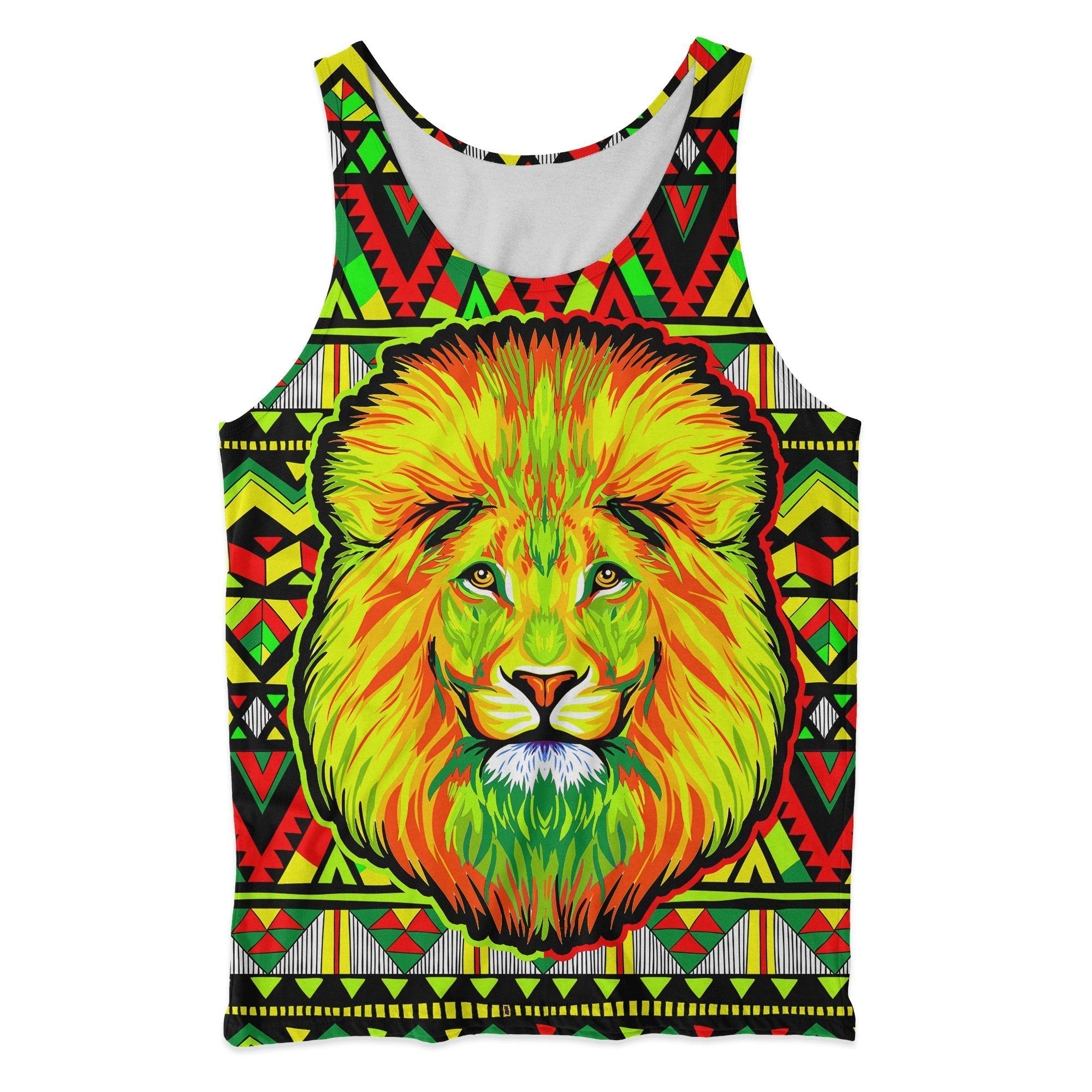 African Tank Top – Neon Lion African