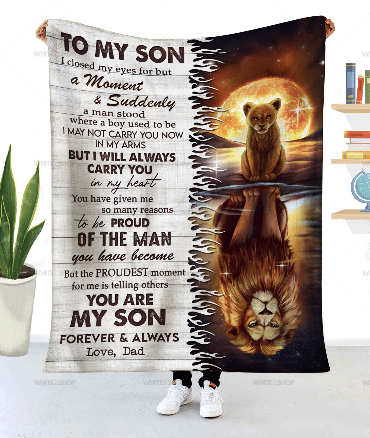 Lion Dad To My Son I Closed My Eyes And Suddenly A Man Stood Where A Boy Used To Be Sherpa Blanket