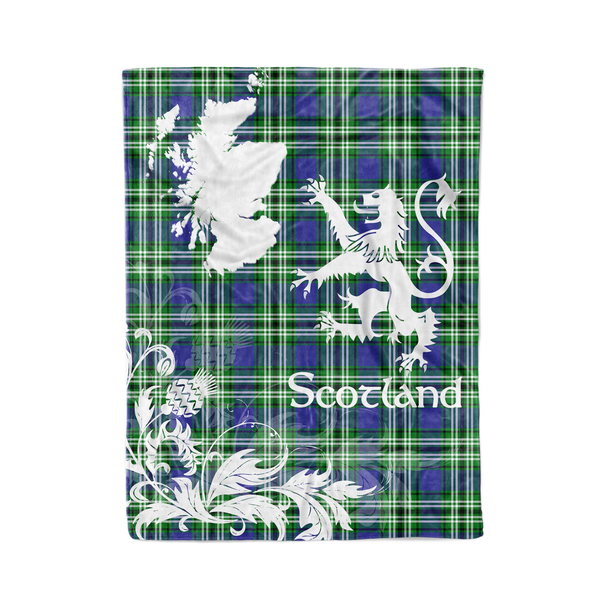 Tartan Plaid Fleece Blanket Tartan Blanket Thistle And Lion Scottish Clan Haliburton Plaid Blanket