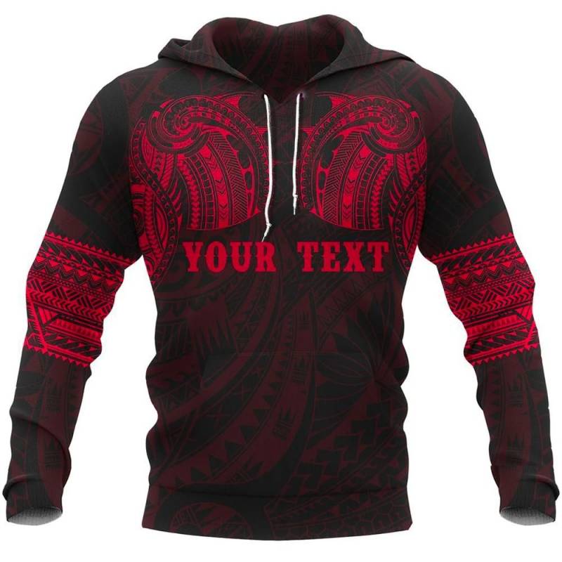 Aotearoa Maori Tattoo All Over Hoodie Red – Custom Version K4