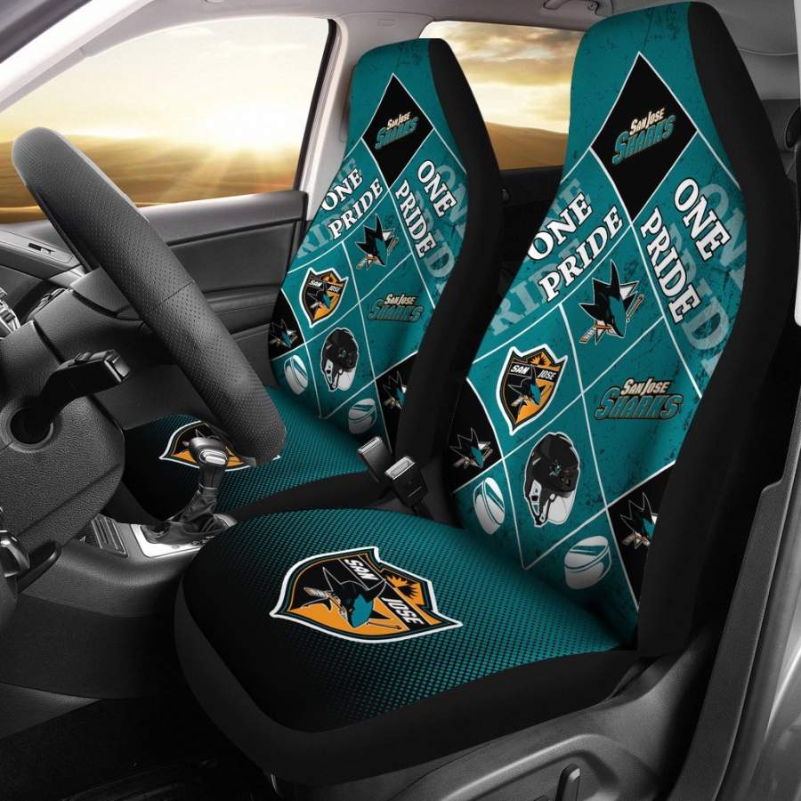 Colorful Pride Flag San Jose Sharks Car Seat Covers