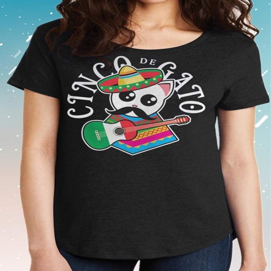 Women Kawaii Cinco De Mayo Gato Cat T Shirt Mexican T Shirt