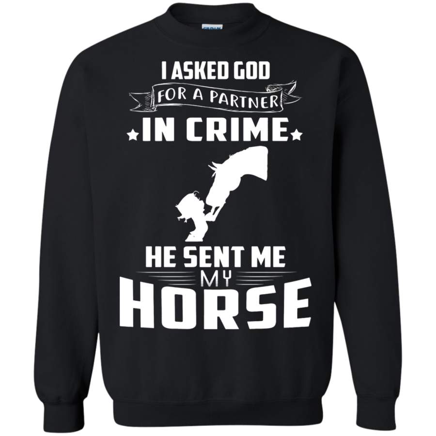 AGR I Asked God For A Partner In Crime He Sent Me My Horse Sweatshirt