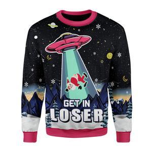 Alien Get In Loser Ugly Christmas Sweater | Unisex | Adult | Us3521