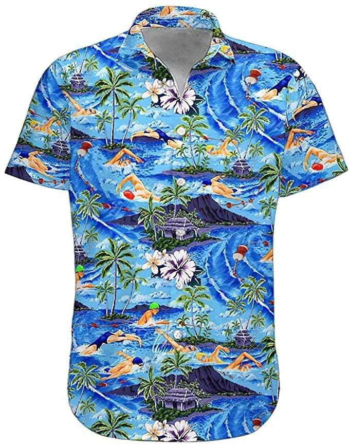 Felacia Vintage Swimming Tropical Summer Vibe Unisex Hawaii Aloha Ha99856