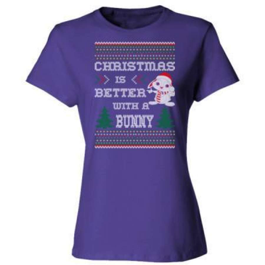 AGR Christmas Is Better With A Bunny – Ladies’ Cotton T-Shirt