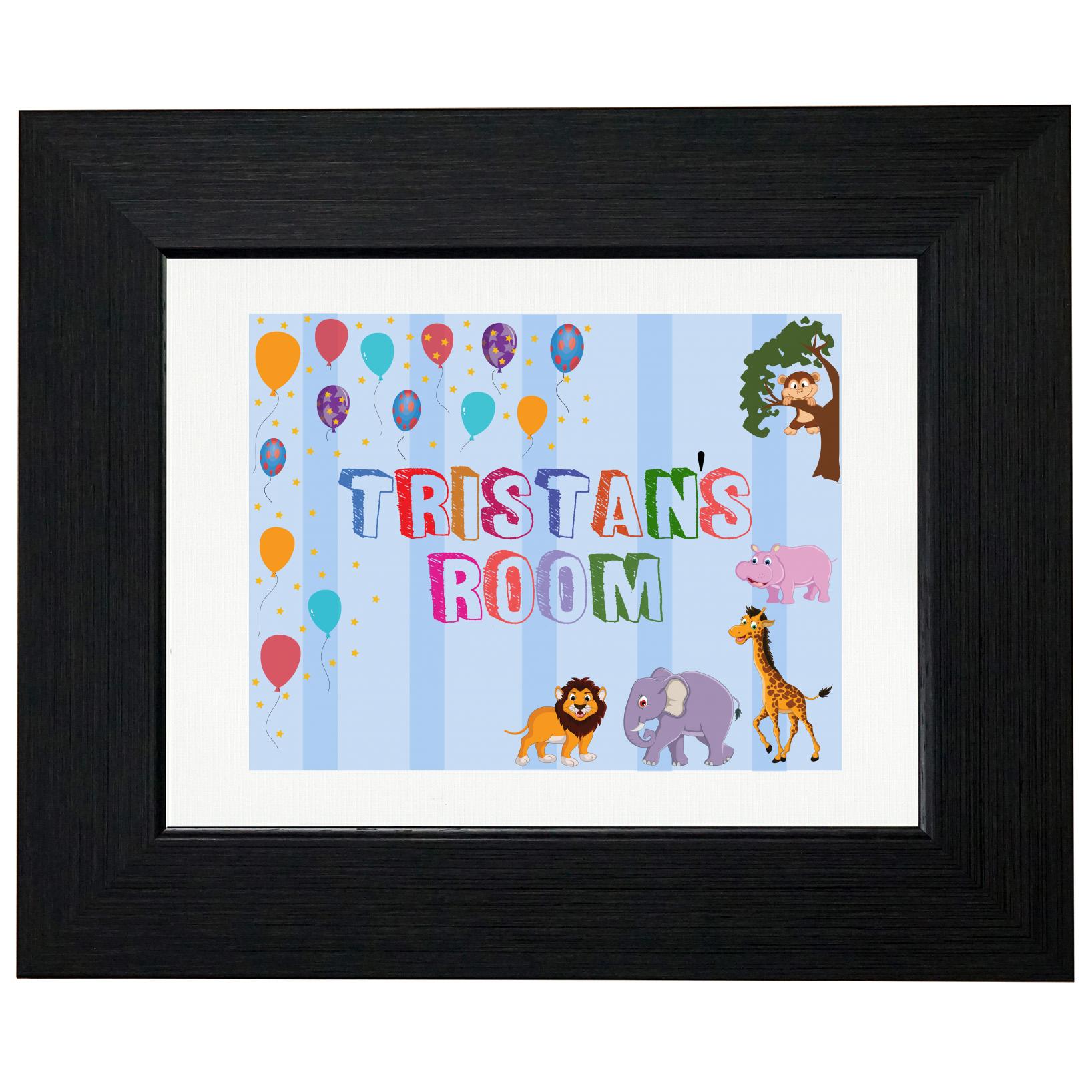 Tristan’s Room – Boy Birthday Gift – Balloons & Animals T-Shirt, Framed Print, Pillow, Golf Towel