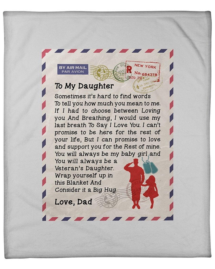 Veteran’s Daughter Personalized Custom Name Text Fleece Blanket Print 3D, Unisex, Kid, Adult
