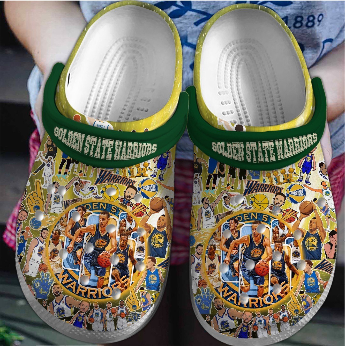 Golden State Warriors NBA Sport Crocss Crocband Clogs Shoes Comfortable For Men Women and Kids