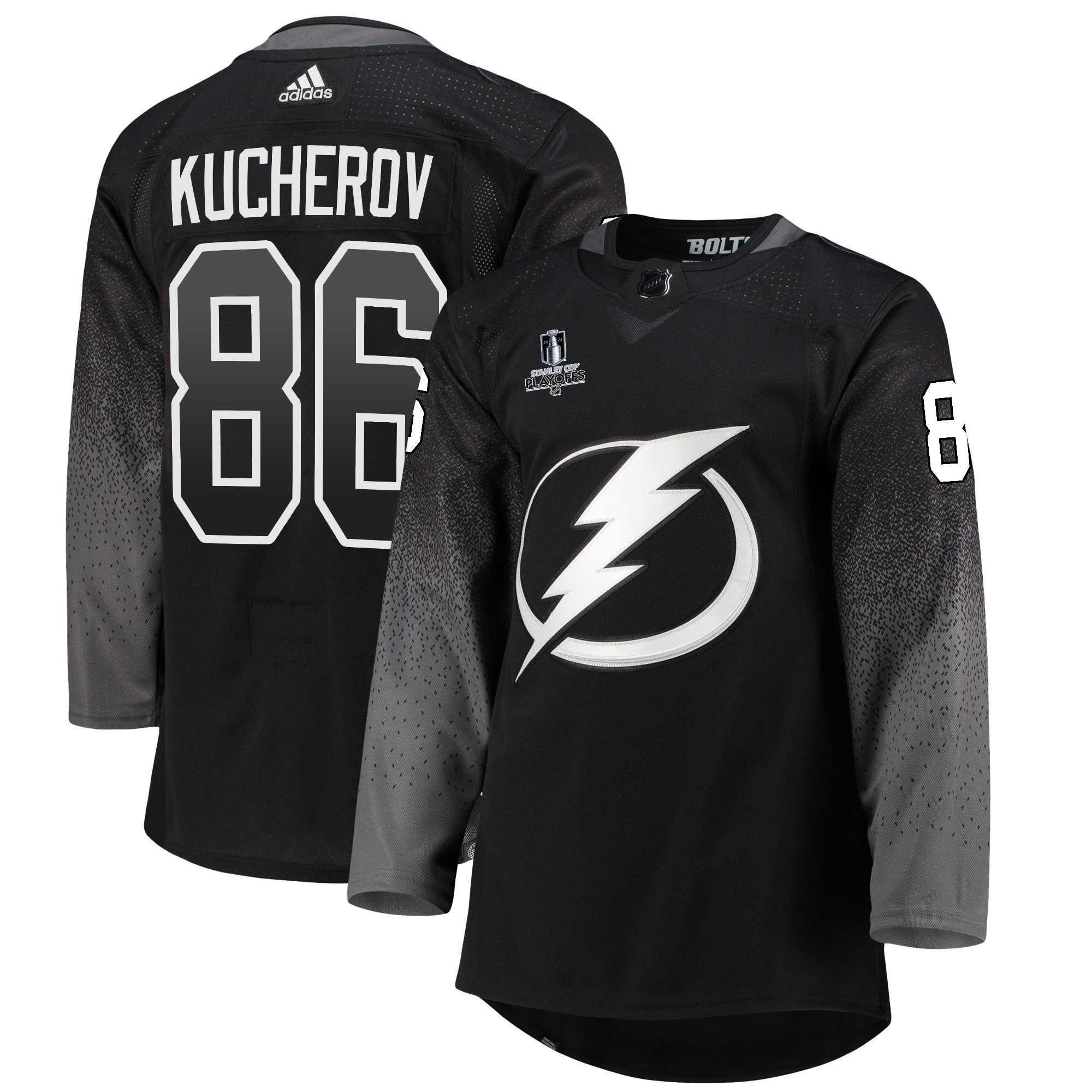 Tampa Bay Lightning Nikita Kucherov 86 Alternate 2022 Stanley Cup Playoffs Breakaway Men Jersey – Black