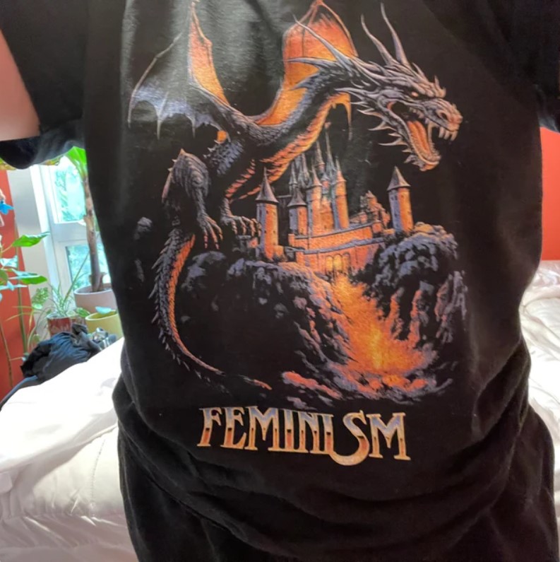 Feminism Dragon Fantasy Tee Shirt Outfit