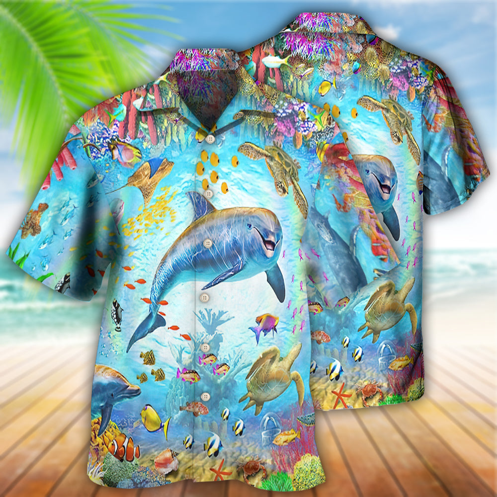 Dolphin Life In The Beautiful Ocean Hawaiian Shirt