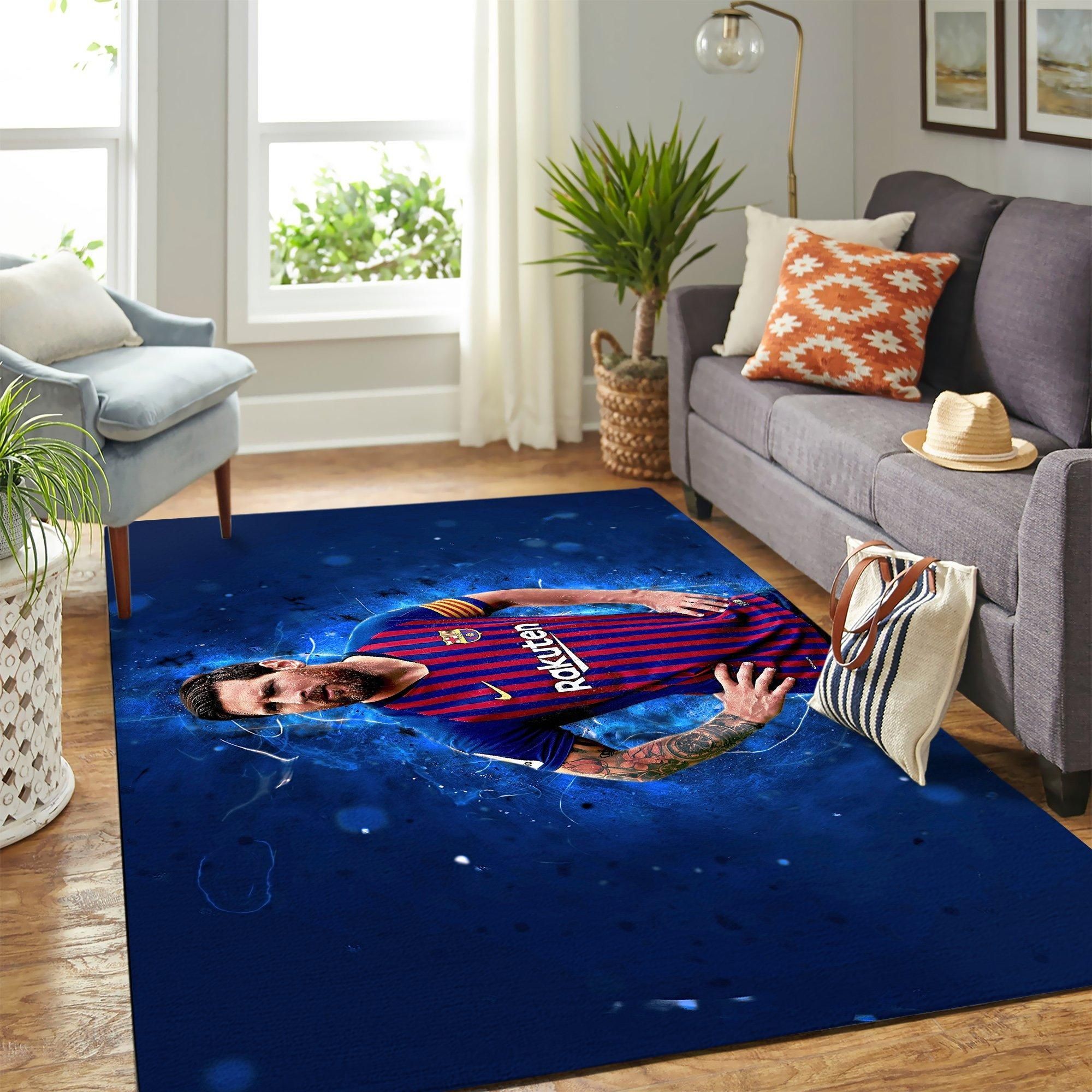 Lionel Messi Barcelona Area Rug Geeky Carpet – home decor – Bedroom Living Room décor