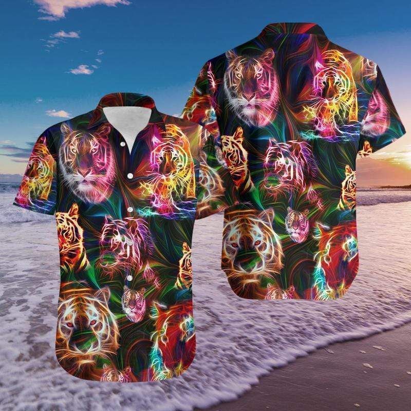 Cover your body with amazing Hawaiian Aloha Shirts Tiger Fantasy