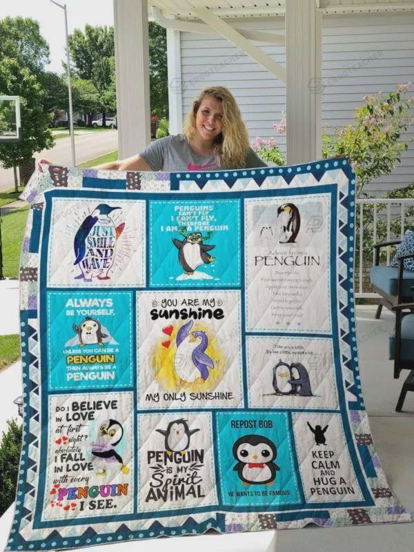 Penguin Keep Calm And Hug A Penguin Quilt Blanket Great Customized Blanket Gifts For Birthday Christmas Thanksgiving