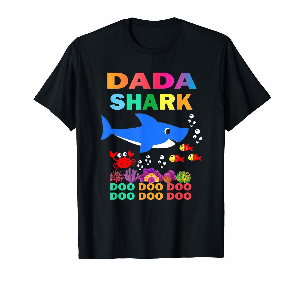 Dada Shark Shirt Fathers Day Gift Dada Shark Doo Doo Doo