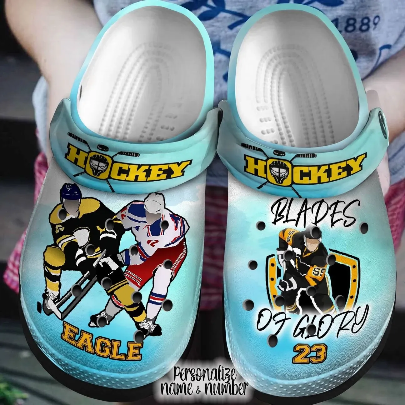 Hockey Personalized Clog Custom Crocss Comfortablefashion Style Comfortable For Women Men Kid Print 3D Blades Of Glory