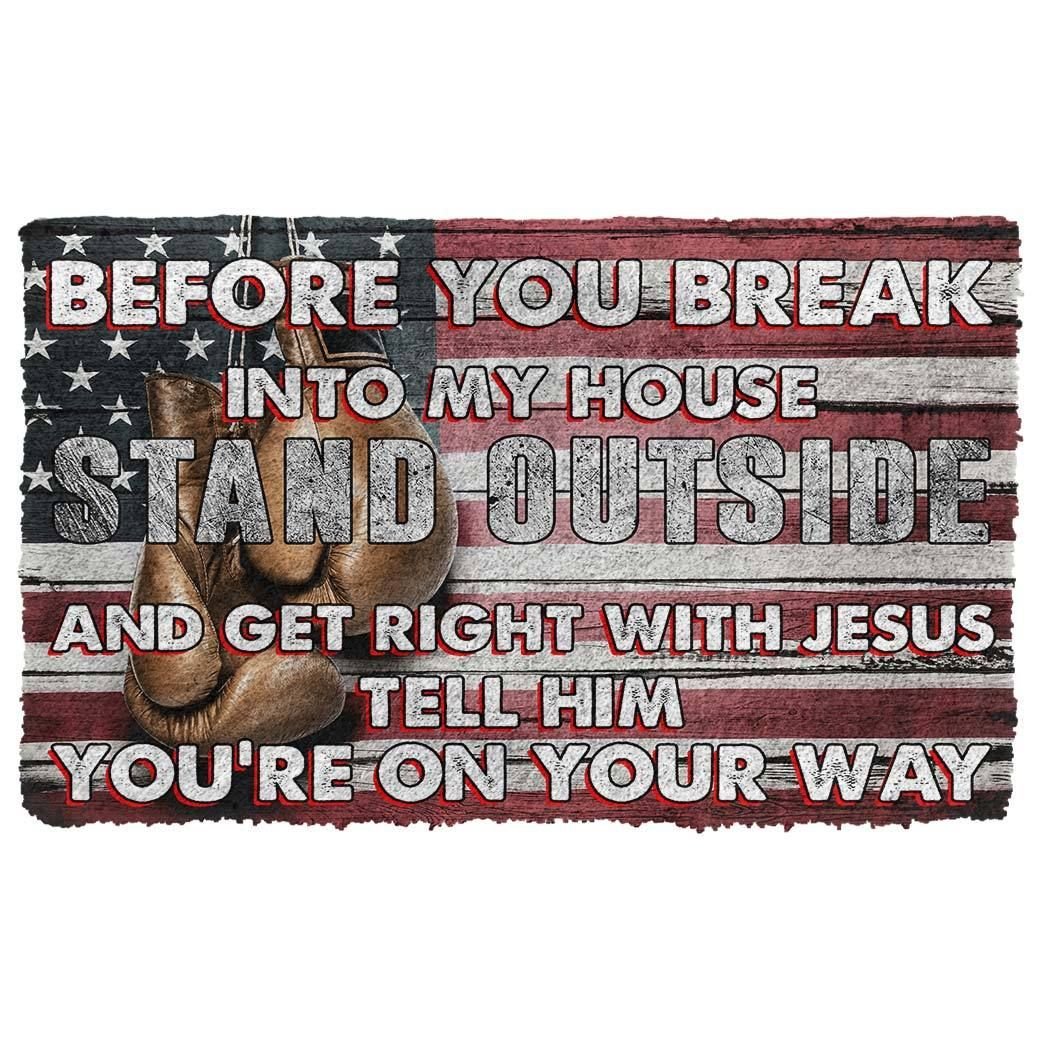 Gearhumans 3D Boxing Before You Break Into My House Custom Doormat