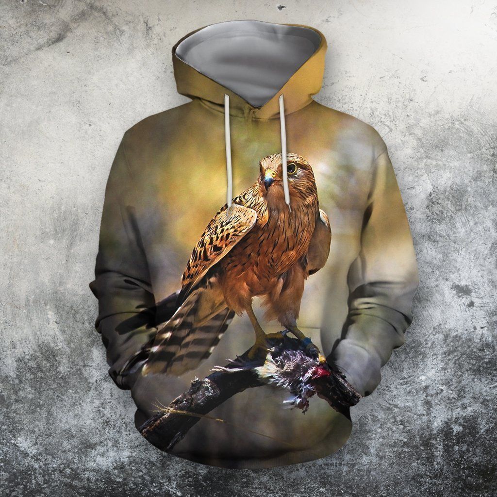 3D Animals Hawks Hunting Hoodie Bt07