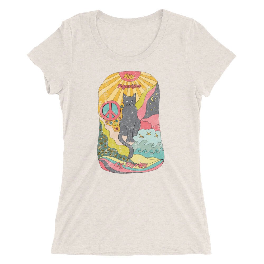 Stay Pawsitive Psychedelic Hand Drawing Women’S Fit Tee