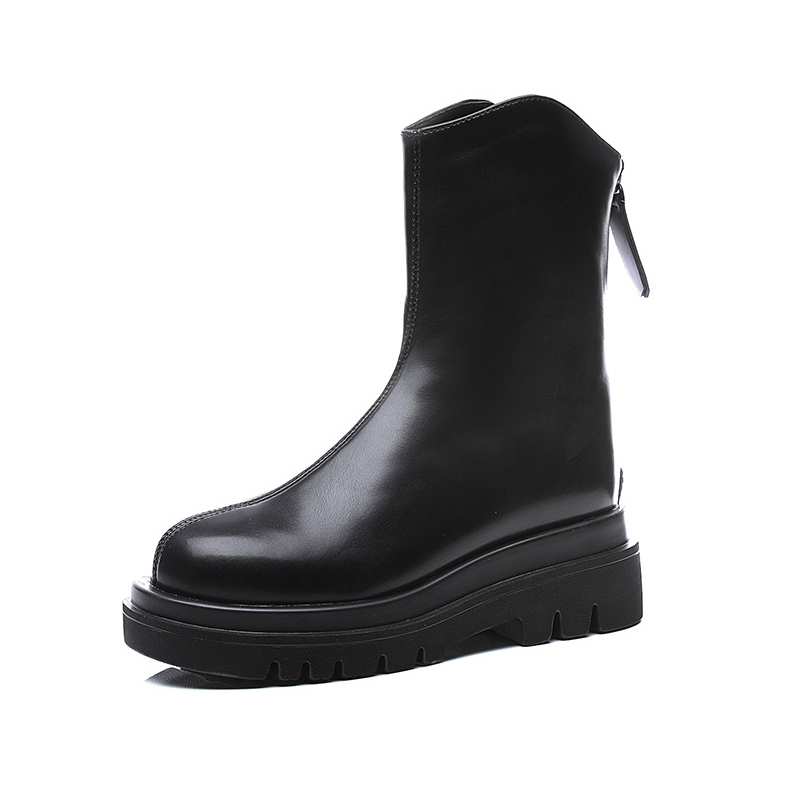 Hopuss New Women'S Autumn Boots 2022 Britiskh Style Fashion Short Platform Boots Trendy Leather Women Shoes Breathable High Heels Alyx