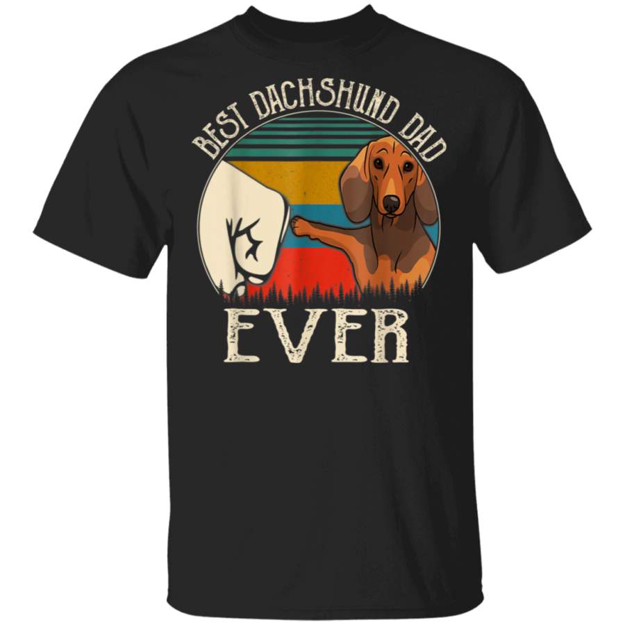 Vintage Best Dog Dachshund Dad Ever Bump Fit Gift TShirt