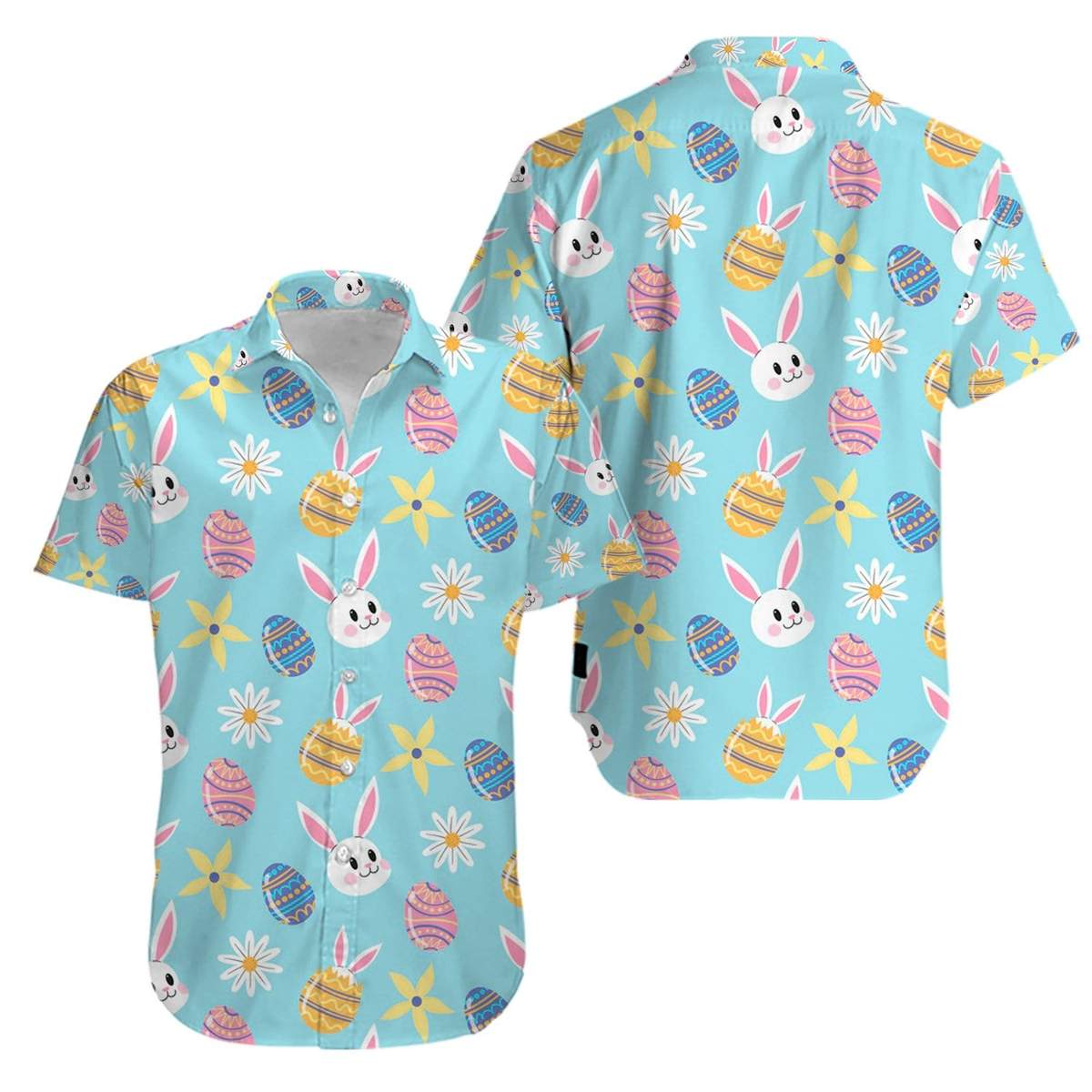 Bunny Love Egg Happy Easter Day Hawaiian Aloha Shirts Hawaiian Shirt For Men, Hawaiian Shirt For Women, Aloha Shirt