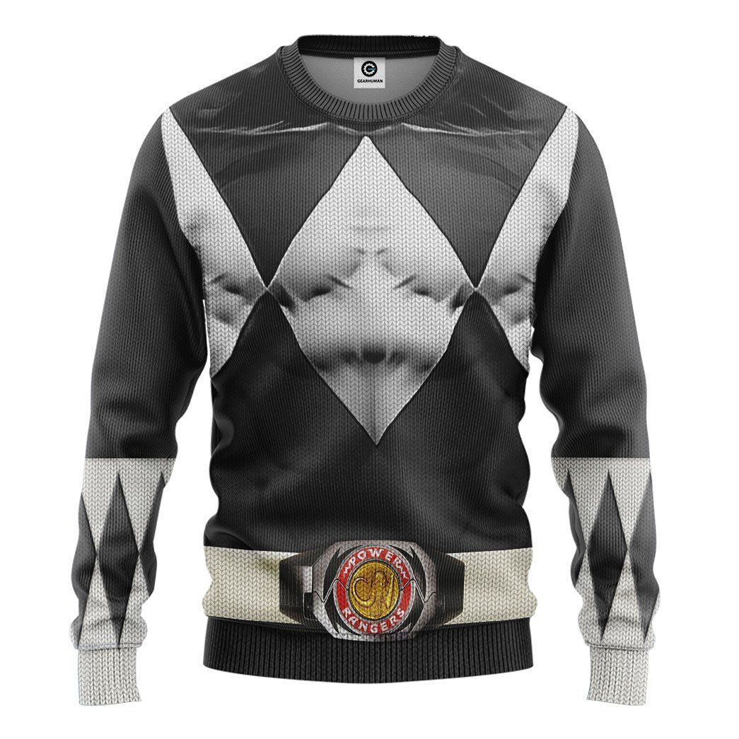 Casespring 3D Mighty Morphin Black Power Rangers Custom Ugly Sweatshirt