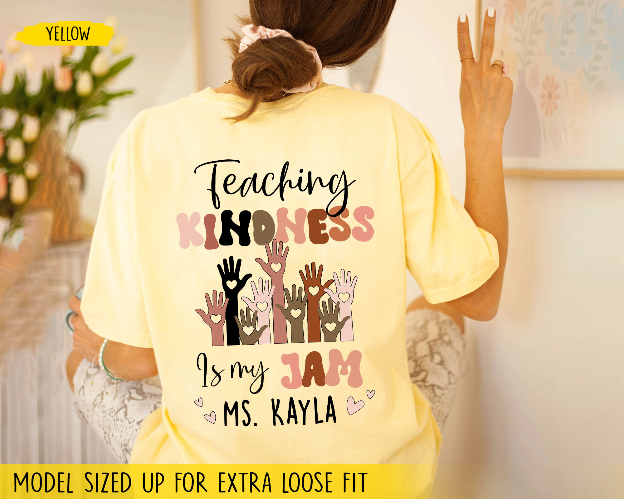 Teacher Shirt, Teaching Kindness Is My Jam, Kindness Shirt, Equality Shirt, Custom Teacher Name, Teaching Shirt, Teacher Back To School