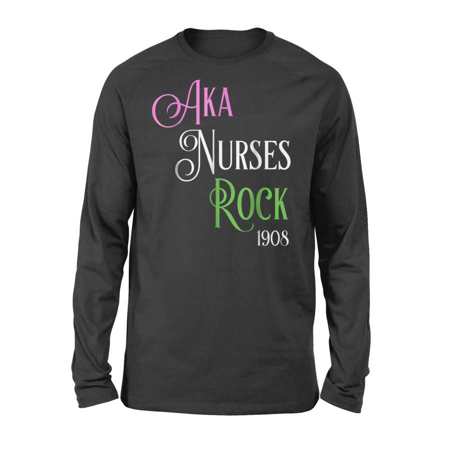 Alpha Kappa A Nurses LPN RN CNA Rock T-Shirt – Standard Long Sleeve