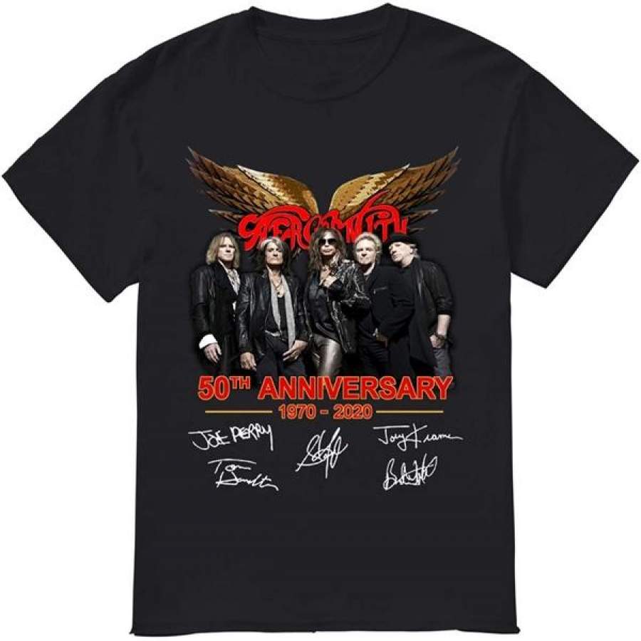 Aerosmith 50Th Anniversary 1970 2020 Signature T-Shirt