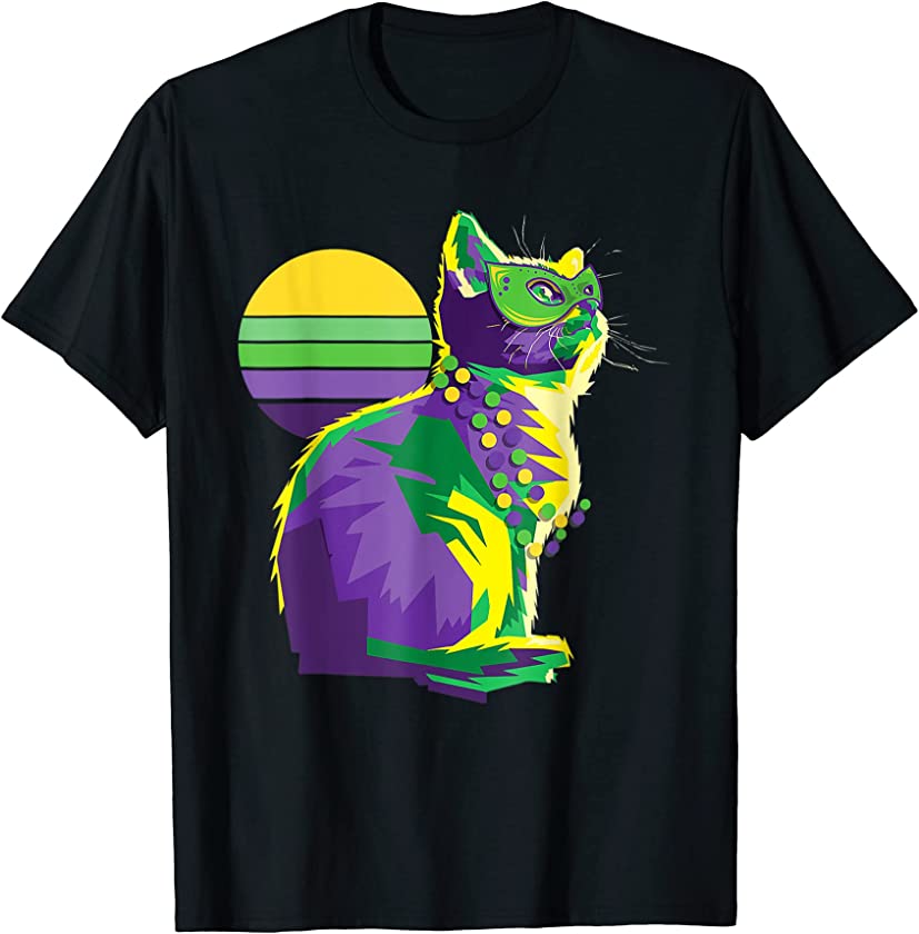 Cute Mardi Gras Kitten New Orleans Cat Owner T-Shirt