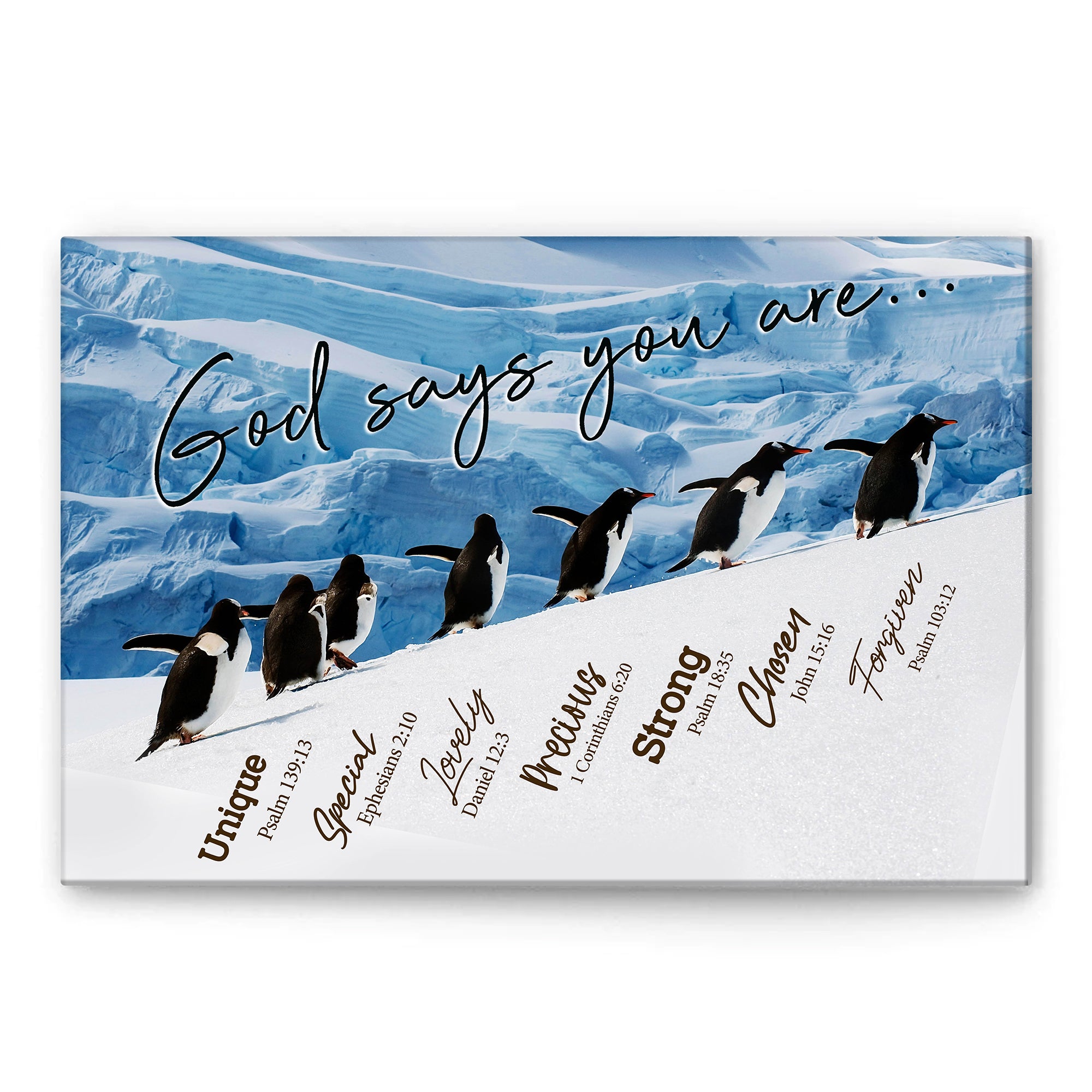 Penguin Poster & Canvas, God Says You Are Wall Art, Home Decor