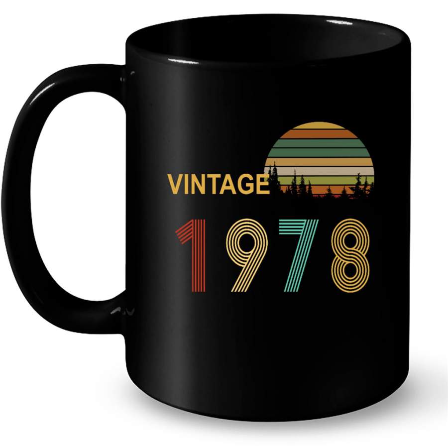 Vintage 1978, Birthday Gift, Retro Classic – Full-Wrap Coffee Black Mug